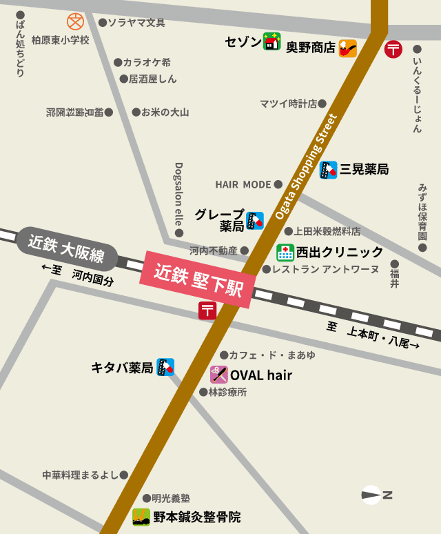 東地区エリアマップ